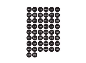 GL7p Number Sticker BK 351 – 400